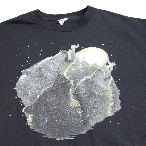 Alstyle Vintage Winter Wolf Howling Shirt Mens XXL - Picture 3 of 6